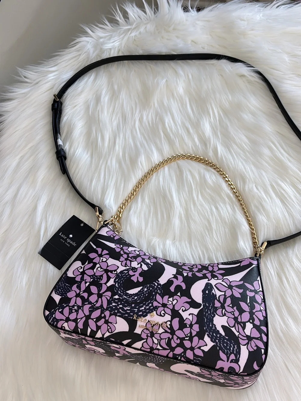 Kate Spade New York SNAKE GARDEN PRINTED MEDIUM CONVERTIBLE CROSSBODY